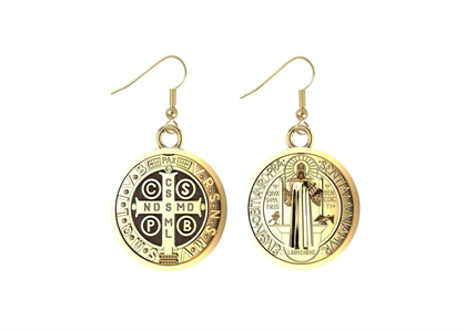 St Benedict Dangle Earring